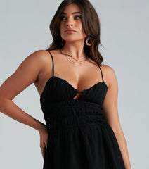 Stop And Flare Smocked Skater Dress