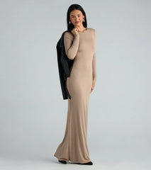 Looking For The One Basic Long Sleeve Maxi Dress