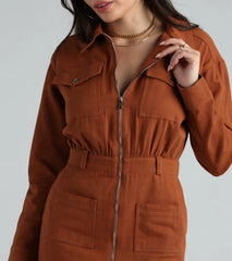 It's A Must Collared Denim Mini Dress