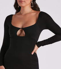 Stylish Staple Long Sleeve Midi Dress