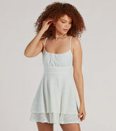 Simply Sunny Eyelet Knit Mini Skater Dress