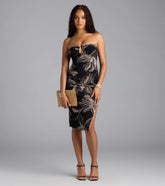 Island Breeze Tropical Slit Midi Dress