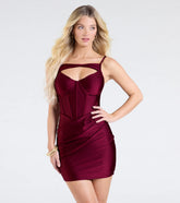 Vampy Vixen Corset Cutout Bodycon Mini Dress