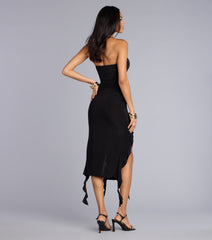 Can't Look Away Tube Midi Dress