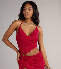 All Eyes On You Glitter Knit Cutout Mini Dress