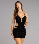 Attitude Check Velvet Cutout Mini Dress