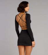 Own the Night Strappy Back Mini Dress