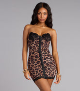 Untamed Glamour Leopard Corset Mini Dress