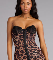 Untamed Glamour Leopard Corset Mini Dress