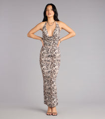 Strike Again Snake Print Maxi Dress