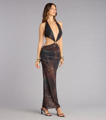 Edge of Allure Halter Maxi Dress
