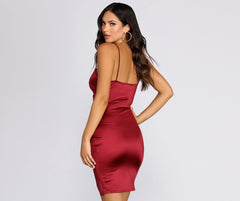 Sweetheart In Satin Mini Dress