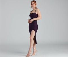 Shimmering Beauty Glitter Tie-Back Midi Dress