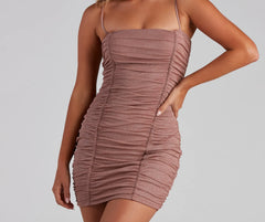 Sparkle Girl Glitter Mesh Mini Dress