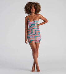 Retro Beauty Mesh Mini Dress