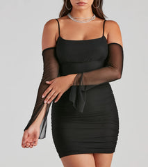 Mesh Affection Cold Shoulder Dress