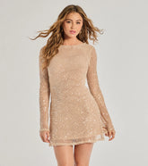 Glam Catch Open Back Sequin Fishnet Mini Dress