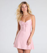 Sweetest Vibe V-Neck Tie A-Line Dress