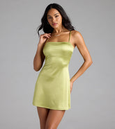 Stunning Number Cutout A-Line Satin Mini Dress