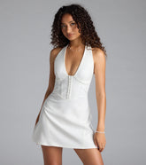 Pretty Picture Halter A-Line Mini Dress