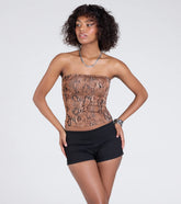Wildly Charming Snake Print Crop Top