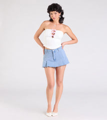 Lookin' Cute Bow-Trim Cutout Top
