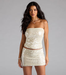 High Shine Sequin Tube Top