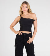 Iconic Chic One-Shoulder Crop Top