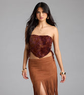 Romantic Nights Lace-Up Paisley Corset Top