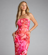 She Came to Slay Floral Corset Tube Top