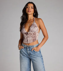 Love You Knot Halter Corset Top