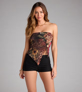 Wild Vibe Leopard Floral Print Tube Top