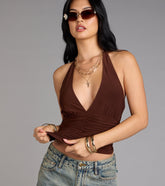 Twist The Night Halter Crop Top