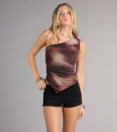 Edge Play One-Shoulder Mesh Top