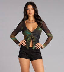 Night Mirage Twist Front Top