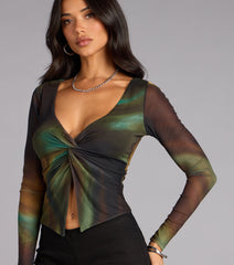 Night Mirage Twist Front Top