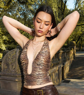 Untamed Heat Plunge Halter Top