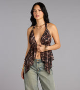 Spotted In Town Plunge Halter Top