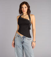 Buckle Up Asymmetrical Halter Top