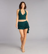 Smooth Talk Plunge Halter Top