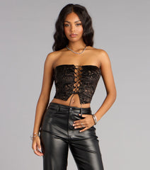 Laced in Trouble Tube Crop Top