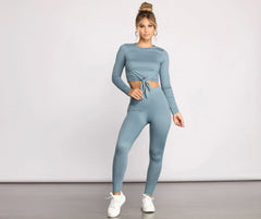 Set For Good Vibes Knot Crop Top