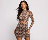 Sultry And Stunning Snake Print Crop Top