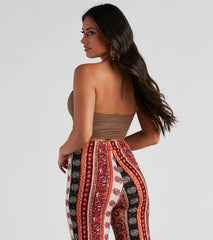 Basic Faux Suede Halter Crop Top