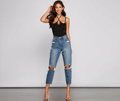Strappy Style Sleeveless Bodysuit