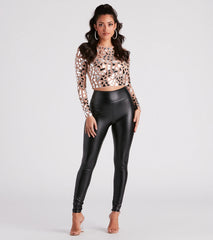 My Reflection Mirror Mesh Crop Top