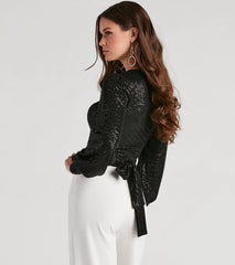 Sparkling Beauty Sequin Wrap Top