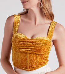 Luxe Trendsetter Velvet Burnout Corset Top