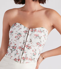 Floral Daydream Mesh Crop Bustier