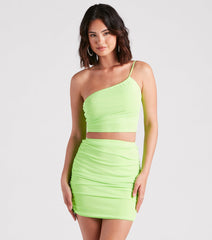 Miami Nights One-Shoulder Crop Top